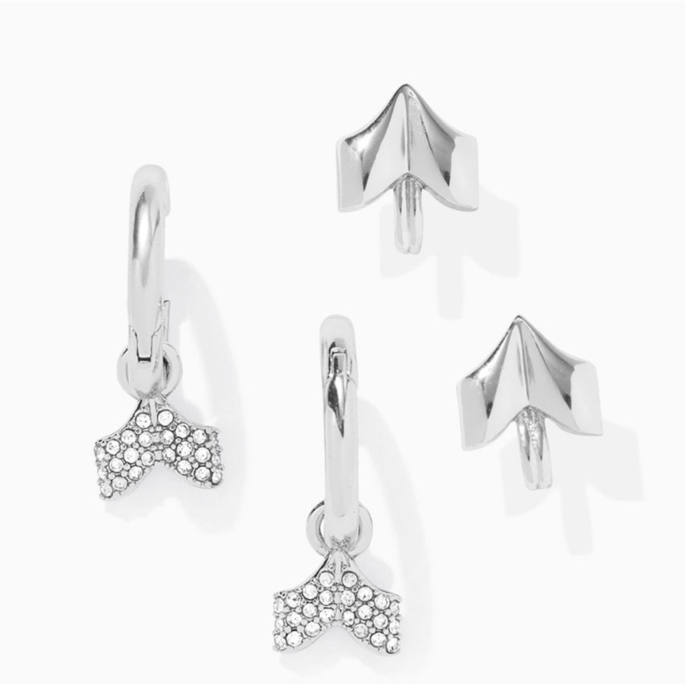 Stella & Dot MBxSD Convertible Silver Convertible‎ Earring Set